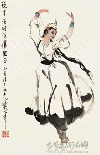 乙亥(1995)年作 舞蹈 镜心